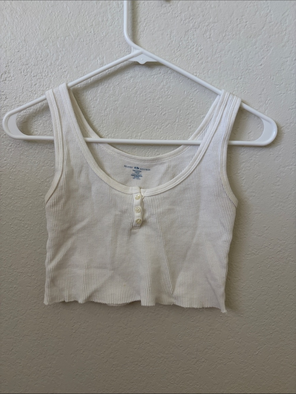 Brandy Melville Ivory Ribbed Crop Tank